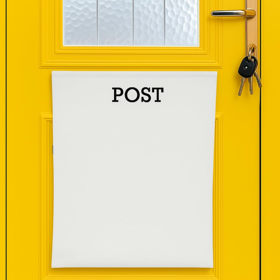 image 1 of Letter Box Catcher [White] - Post Catcher for Letterboxes Indoor, No Tools or Screws Needed - 52 x 40 cm Dog Proof Mail Catchers Bag, White Letter Box for Front Door