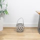 image 3 of JVL Luna Set of 2 Natural Round Willow Wood Lantern With Braided Rope Handle, Grey Wash