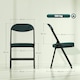image 7 of HOMCOM Folding Chairs Set of 4 with Cushioned Seat, Steel Frame, Teal Green