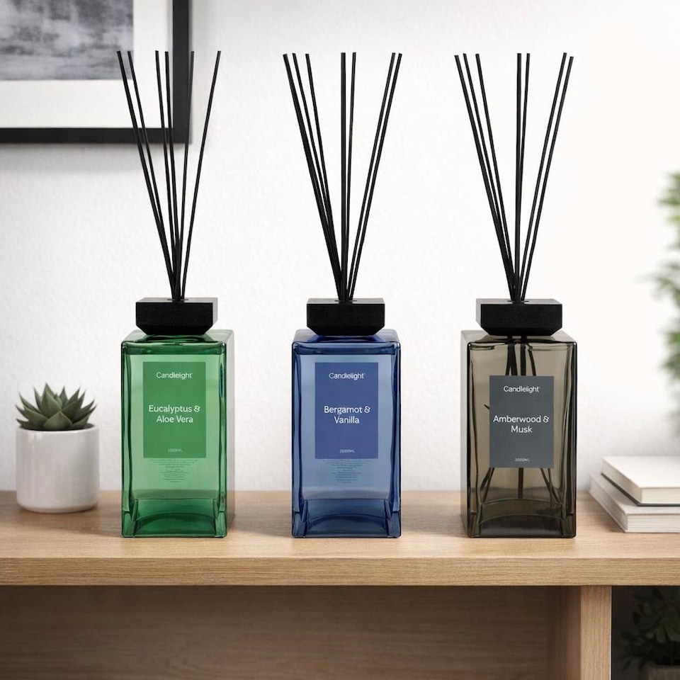 image 1 of Candlelight XL Square Reed Diffuser 2000ml Amberwood & Musk