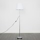 image 1 of ValueLights Charlie Chrome Floor Lamp White Taper Shade & Bulb 