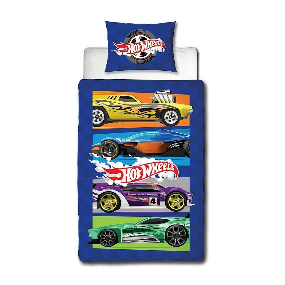 image 1 of Hot Wheels Beast Reversible Duvet Cover Set - Blue/Multicoloured - Single Multi | Single