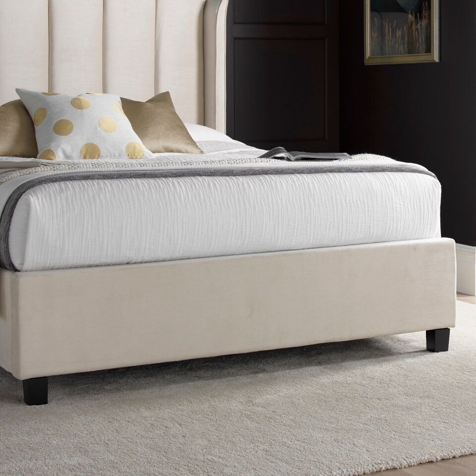 image 1 of 4ft6 Double Ottoman,Velvet fabric upholstered,lift up,storage,tall winged bed frame. Gas lift up, Boutique Hotel style, tall headend board, wing back