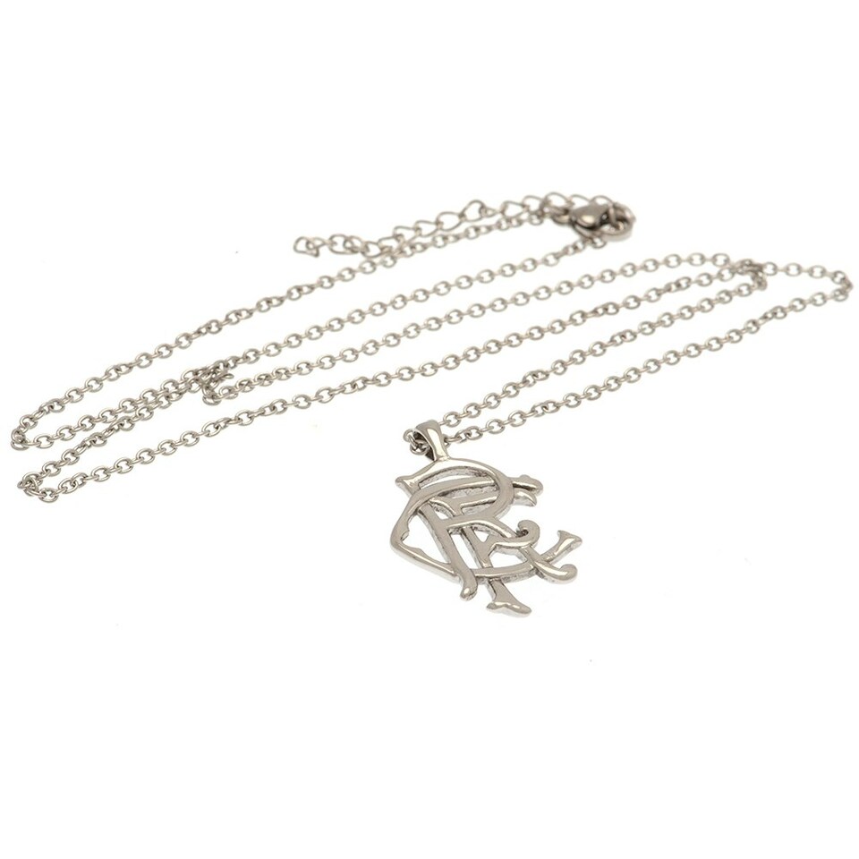 image 1 of Rangers FC Stainless Steel Scroll Crest Necklace & Pendant - Silver - One Size