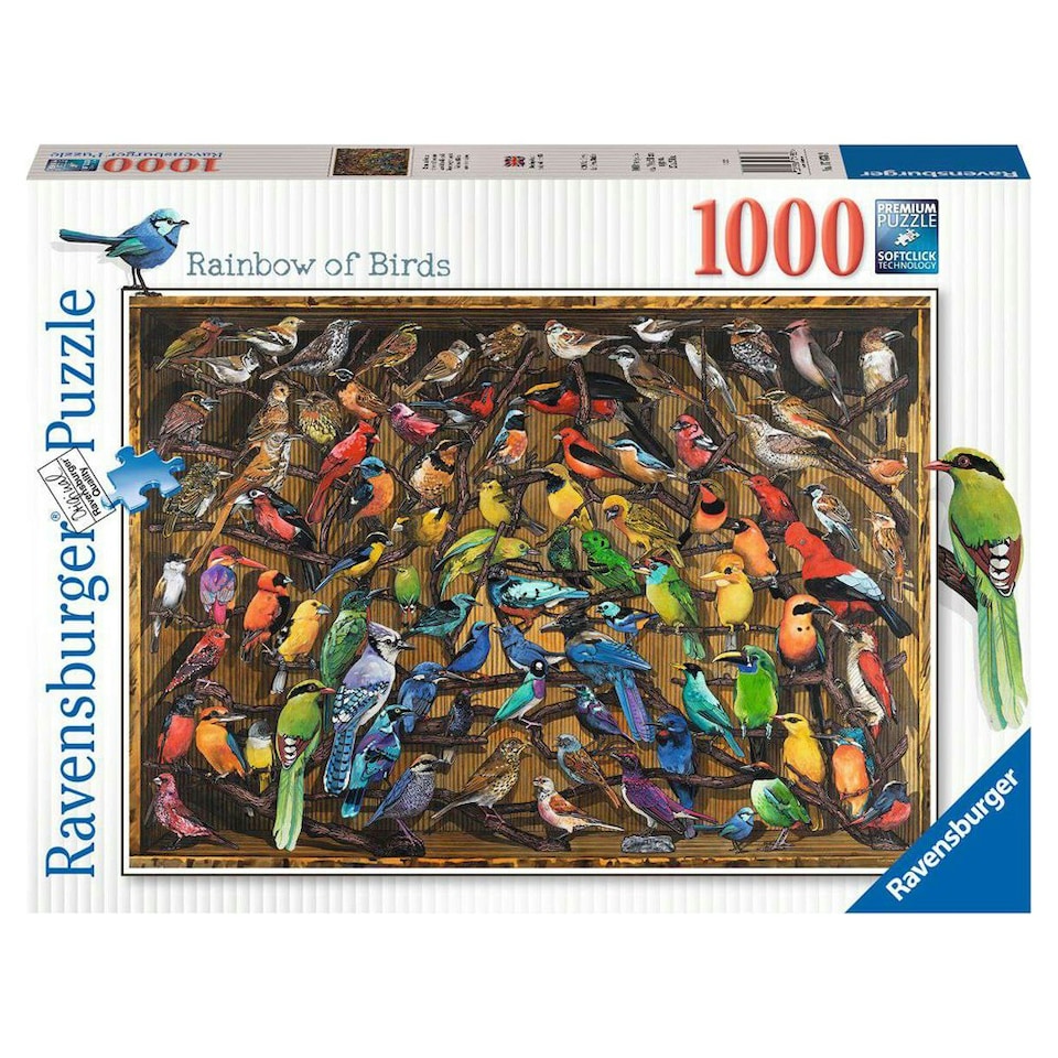 image 1 of Ravensburger Rainbow of Birds 1000 Piece Jigsaw Puzzle