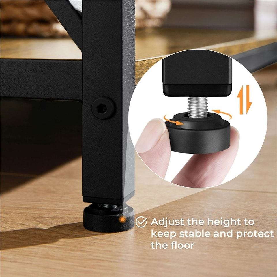 image 1 of Yaheetech Industrial 3-Layer Shelved TV Stand