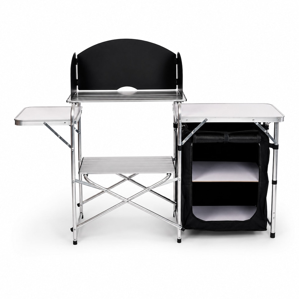 image 1 of Portable Folding Outdoor Aluminium Camping Travel Kitchen Work Top | Black