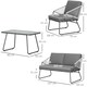 image 3 of Outsunny 4 Piece Rattan Garden Furniture Set, Wicker Patio Outdoor Furniture Set with Loveseat, Armchairs, Glass Top Coffee Table and Cushions for Patio, Conservatory, Balcony, Grey | Grey