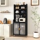 image 4 of COSTWAY Kitchen Pantry Storage Cabinet with Large Countertop Black
