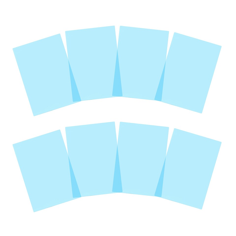 image 1 of Pack of 8 A5 Plain Blue Dyslexia Overlay Reading Sheets  - PET Material, Rounded Corners | Blue | Blue