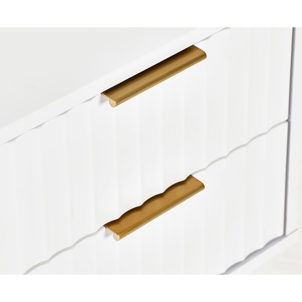 image 1 of Premium Siena 2 Drawer Matt White Bedside Unit