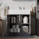 image 2 of Bathroom Sink Cabinet with Partial Pedestal | Grey | 60 x 60 x 30 | 1