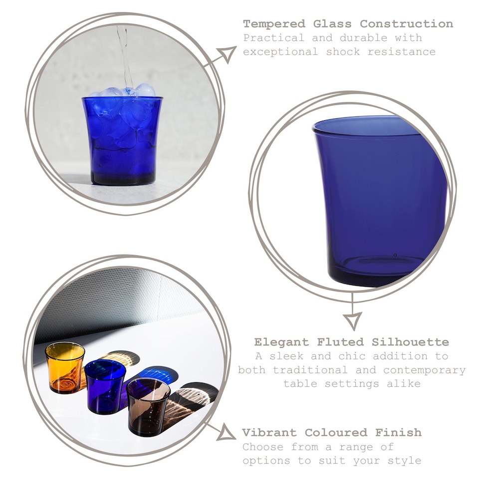 image 1 of Duralex Lys Tumbler Glasses - 210ml - Sapphire - Pack of 6 | Blue | Sapphire