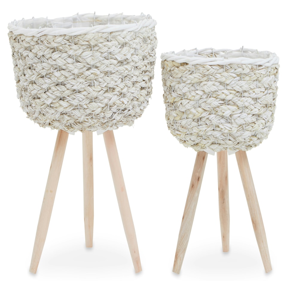 image 1 of Lentigo Set Of Two White Planters White