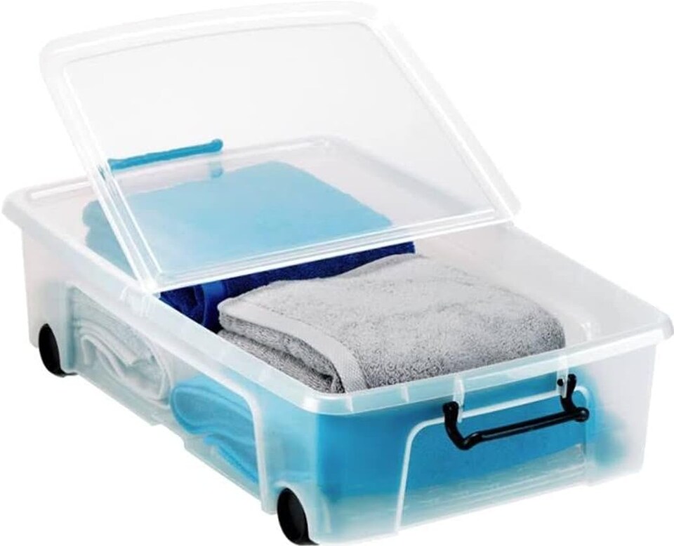 image 1 of Strata Smart 35L Plastic Storage Boxes with Lids - Clear