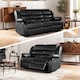 image 1 of Roma Recliner Leather 3 Plus 2 Seater Sofa Set, Armchair Inspired Home Theatre and Living Room Seating Black | Black | 2