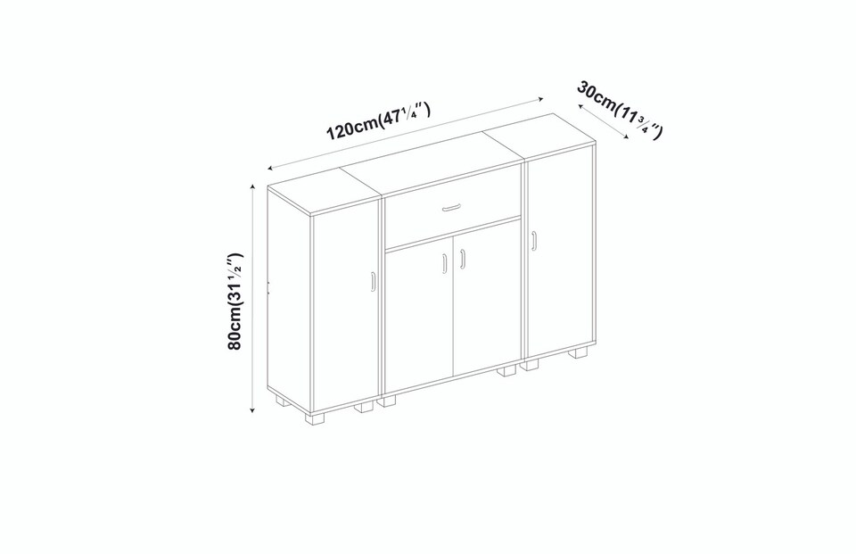 image 1 of Storage Combination- Double Side Cabinet | Grey | 0 x 0 x 0 | 3