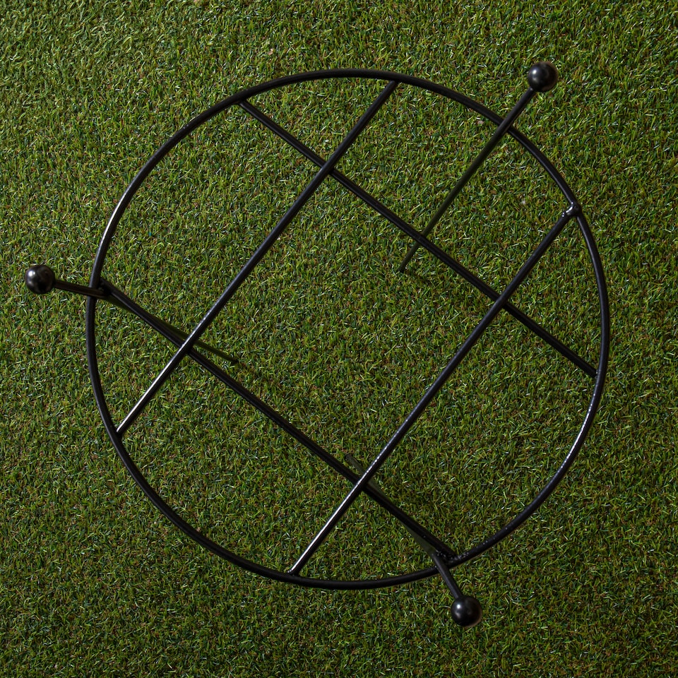 image 1 of Tom Chambers Heavy Duty Black Metal Steel Garden Plant Support Grow Through - 60cm x 35cm