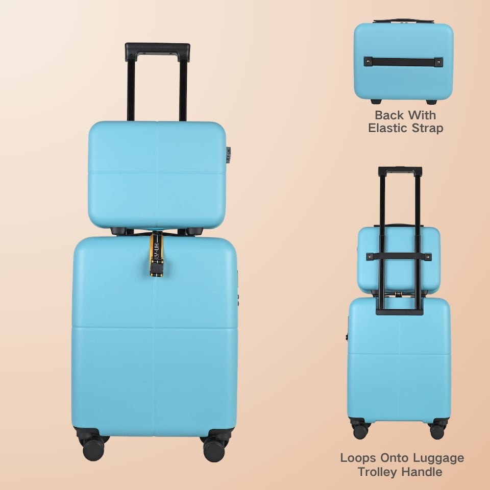 image 1 of 3 Piece Suitcase Set | Vanity Case + Cabin + Expandable Large Luggage
