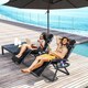 image 9 of Outsunny 2 Pieces Zero Gravity Chairs, Reclining Folding Sun Lounger, Black | Brown