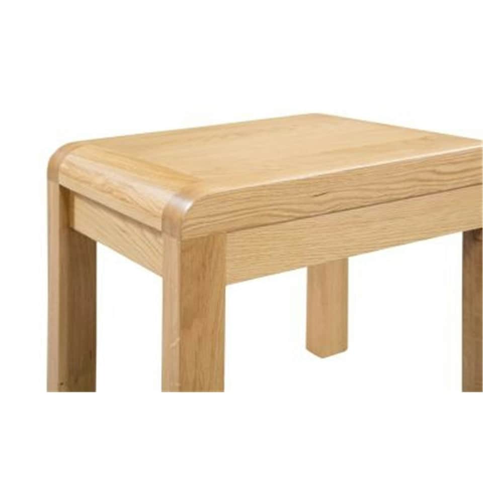 image 1 of Oak Curve 2 Drawer Dressing Table & Stool