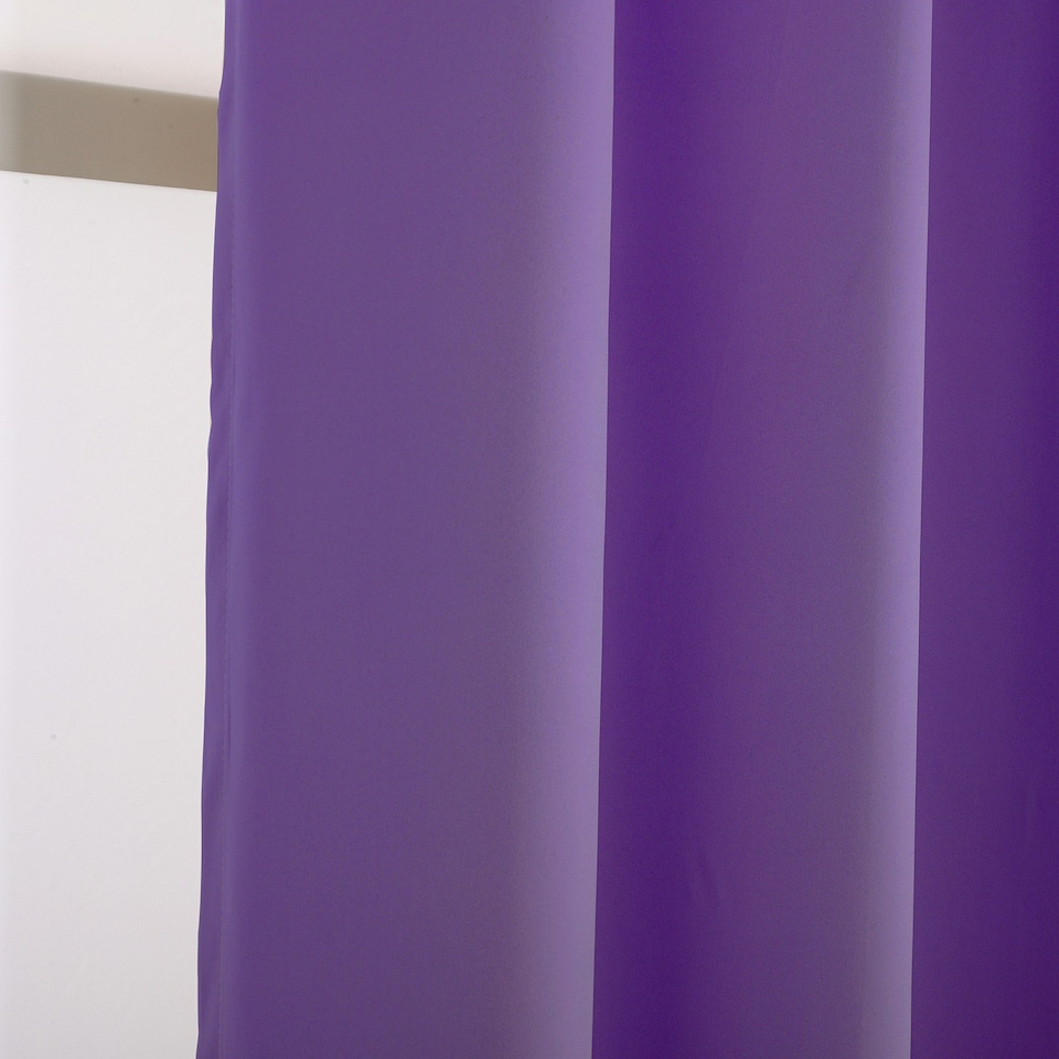 image 1 of Purple Blackout Curtains - Eyelet Thermal Curtain - 46 x 63 Inch Drop - 2 Panel Purple