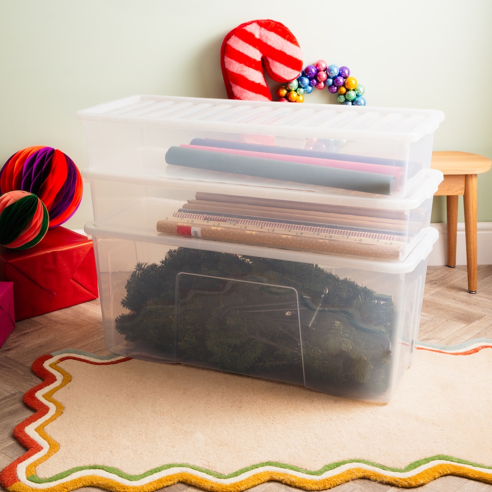 image 1 of Wham Festive 3-Piece Christmas Storage Set | Clear