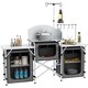 image 1 of Outsunny Portable Folding Camping Kitchen with Windshield Light Stand Carry Bag