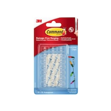 Command Clear Decorating Clips With Clear Strips (pack 20) - Multi Colour - One Size