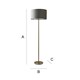 image 7 of ValueLights Charlie Brushed Chrome Floor Lamp Grey Velvet Chrome Shade