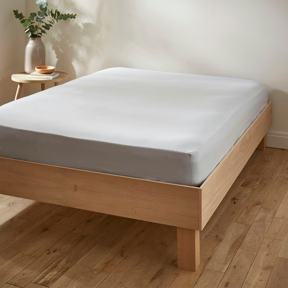 image 1 of Touch Of Linen - Ice Blue - Fitted Sheet Blue | Ice Blue | Double