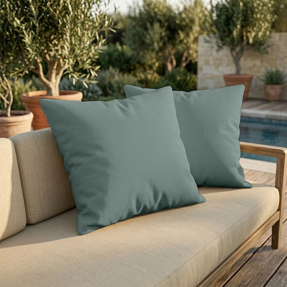 image 1 of Covers&All Sunbrella Throw Pillows Pack Of 4, Square 18 x 18, Canvas Spa
