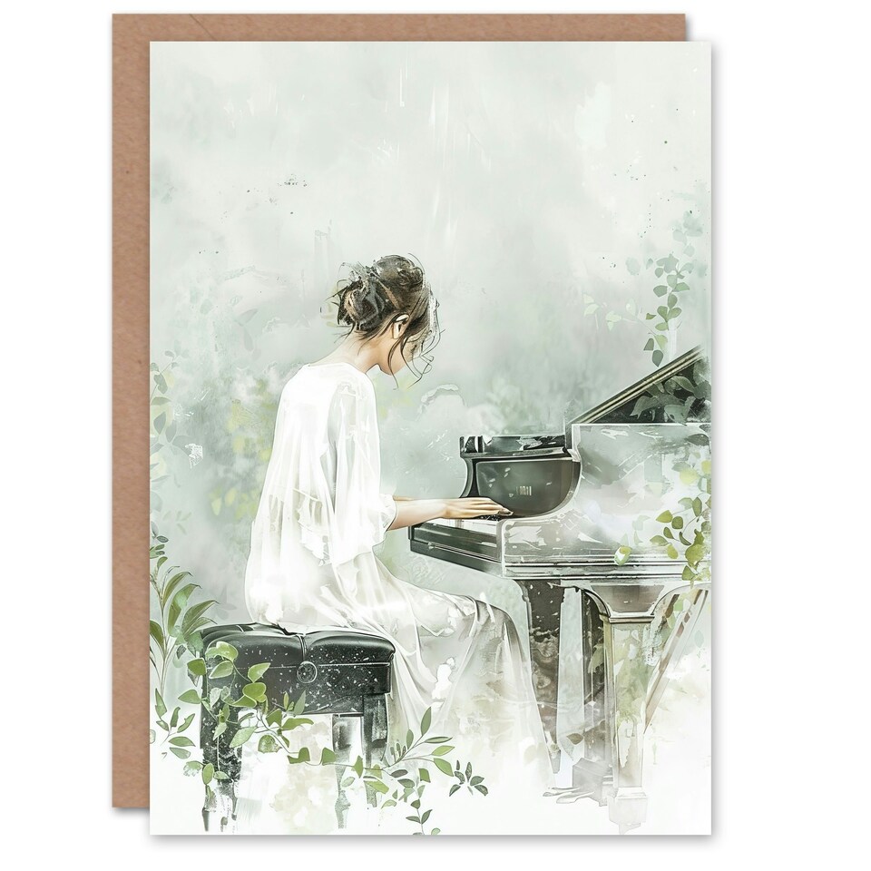 image 1 of Musician Plants Botanical Dreamy Music Him Her Birthday Card