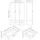 image 7 of 3 Door 4 Drawer Wardrobe With Hanging Rail And Storage Shelf | White | White Carcass & Door | 1
