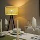image 3 of ValueLights Barbro Black Tripod Floor Lamp Wicker Shade & Bulb