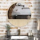 image 2 of kleankin 45cm Wall Mounted Bathroom Mirror, Round Mirror with Shelf, Framed Makeup Mirror for Home Decoration, Natural Wood Effect