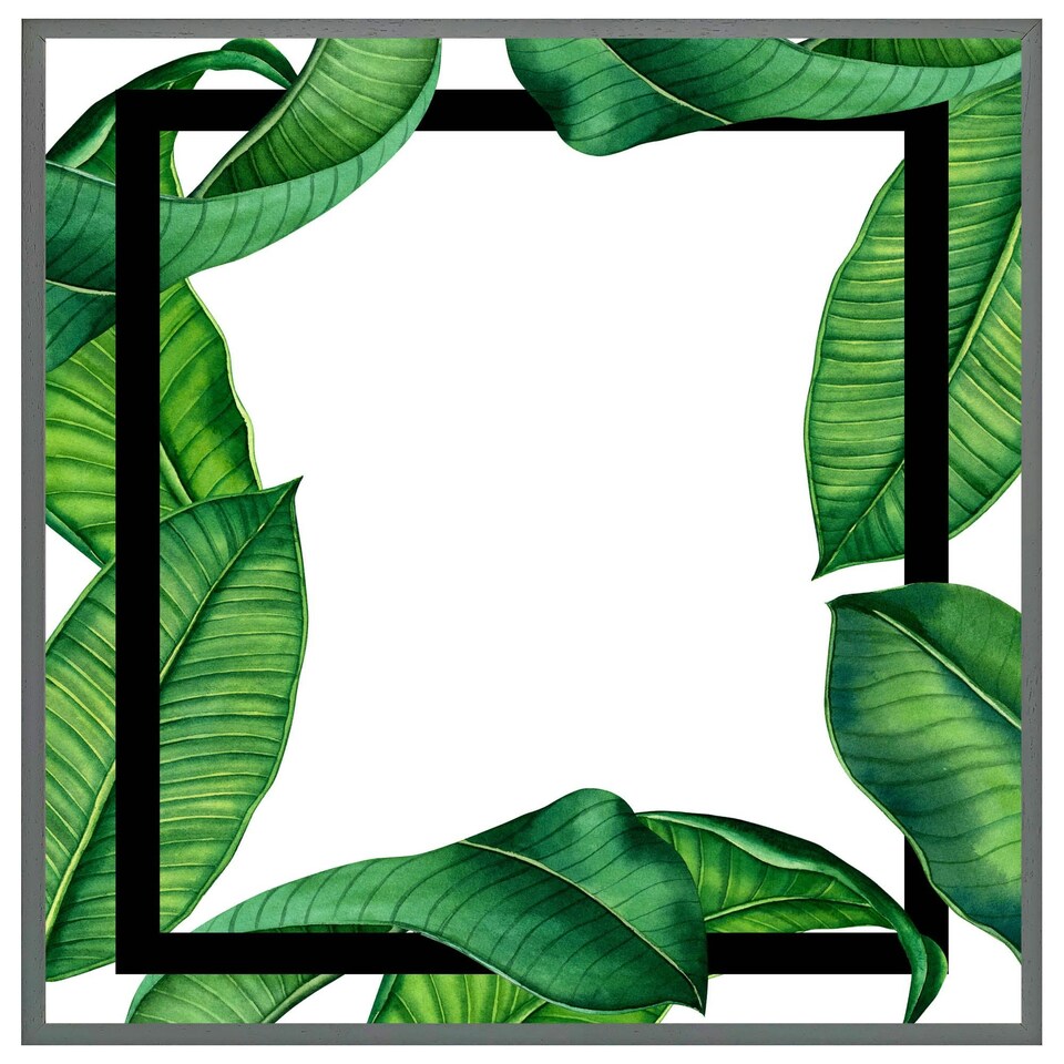image 1 of Botanical & black border (Picture Frame) Black | XS