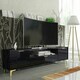 image 8 of TV Unit 200cm Black Gloss Doors with Gold Legs and Centre Drawer Black