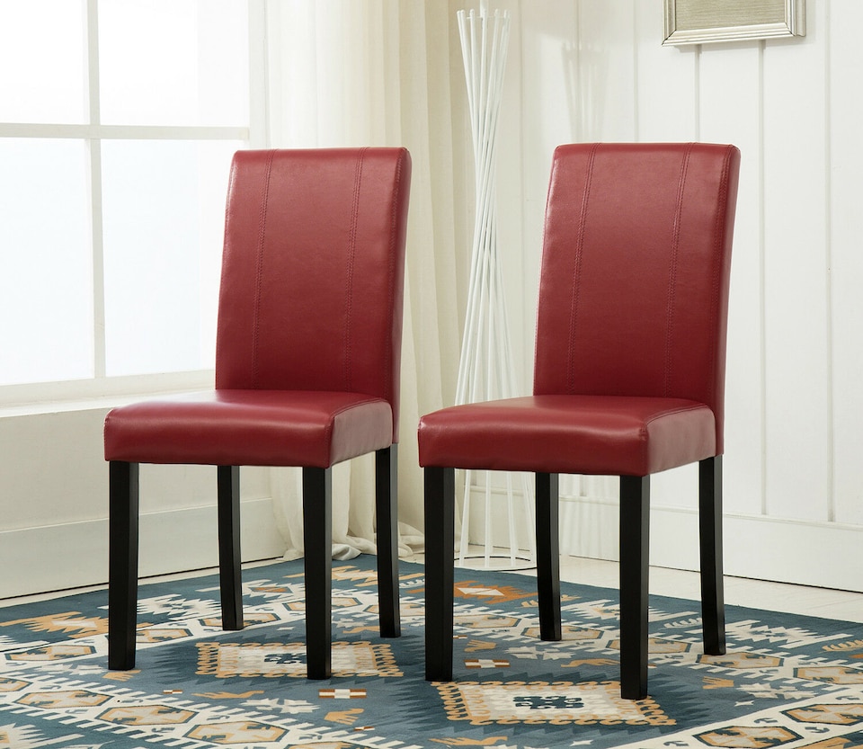image 1 of MCC Direct Leather Dining Chairs Red