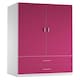 image 10 of White 2-Door 2-Drawer Wardrobe. White | Accent Colour: White