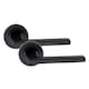 image 2 of Golden Grace Leon Design Door Handles Set on Round Rose in Matt Black Finish with 64mm 3 Lever Mortise Lock and Key Hole Black
