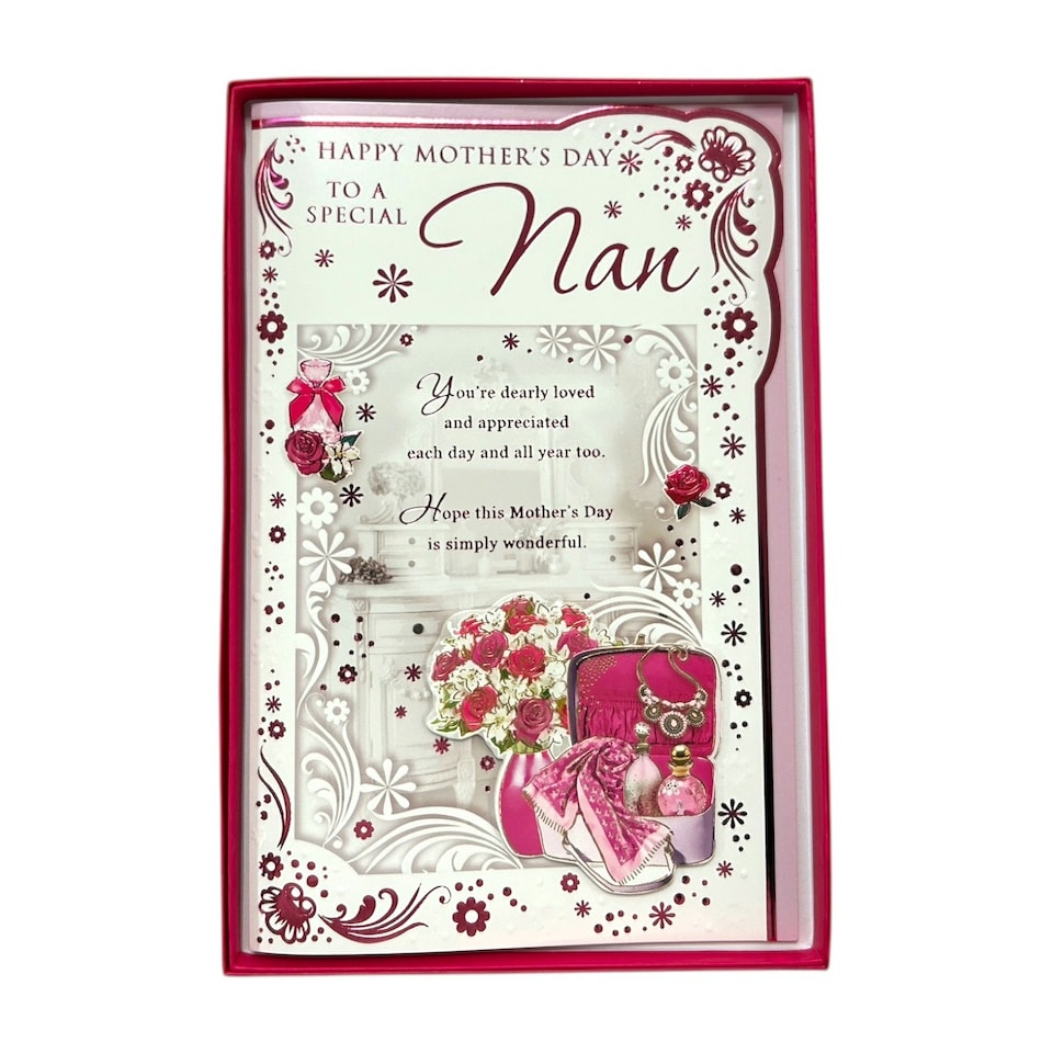image 1 of To A Special Nan Flowers and Purse Design Mother's Day Boxed Card