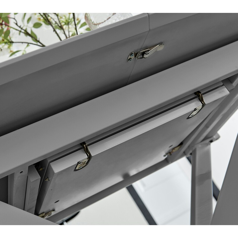 image 1 of Furniturebox Lira Grey 100cm Extending Dining Table