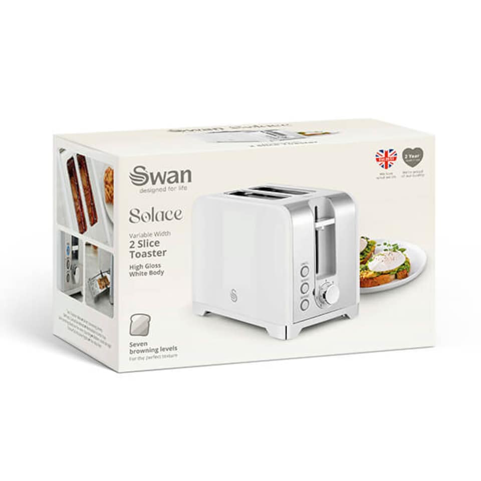 image 1 of Swan Solace White 2 Slice Toaster