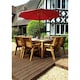 image 3 of Traditional Eight Seater Table Set with 8 x Burgundy Chair Cushions, 1 x Burgundy Parasol & Base & 1 x Cushion Storage Bag