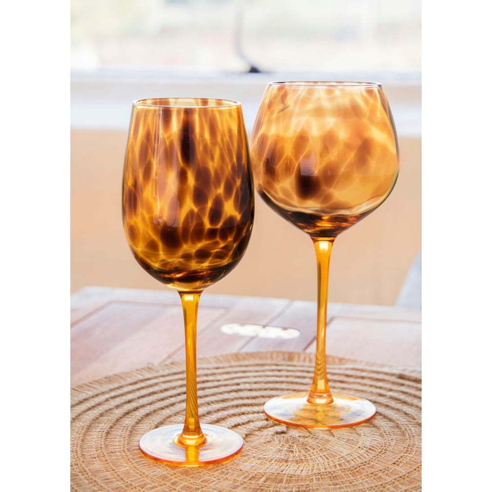 image 1 of BarCraft Tortoiseshell Pattern Gin Glasses Gift Box Set of 2