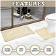 image 3 of VELVETIO Glitter Bath Mat Set Non Slip Water Absorbent Toilet Rugs Cream