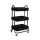 image 1 of Levede 3 Tiers Kitchen Trolley Cart | Black | Black