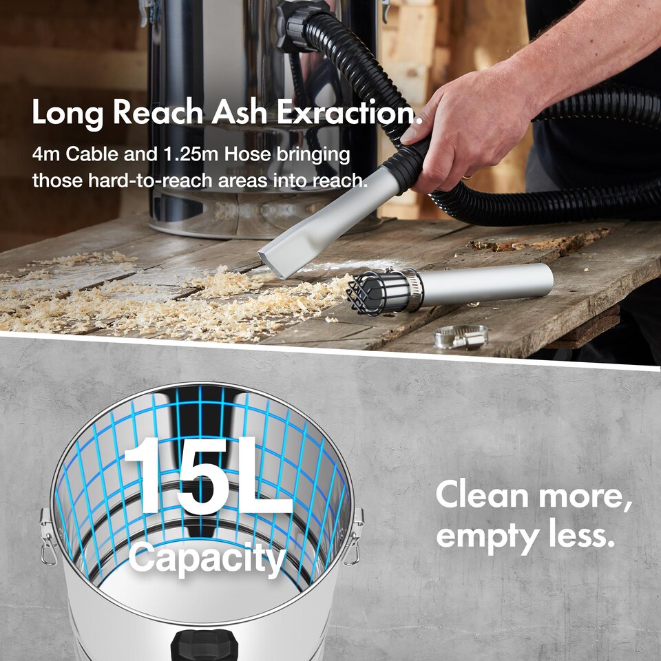 image 1 of VonHaus 15L Ash Vacuum Cleaner for Home or Workshop
