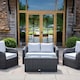 image 1 of Primrose Living Classic Rattan 4 Seater Sofa Set and Coffee Table in Stone